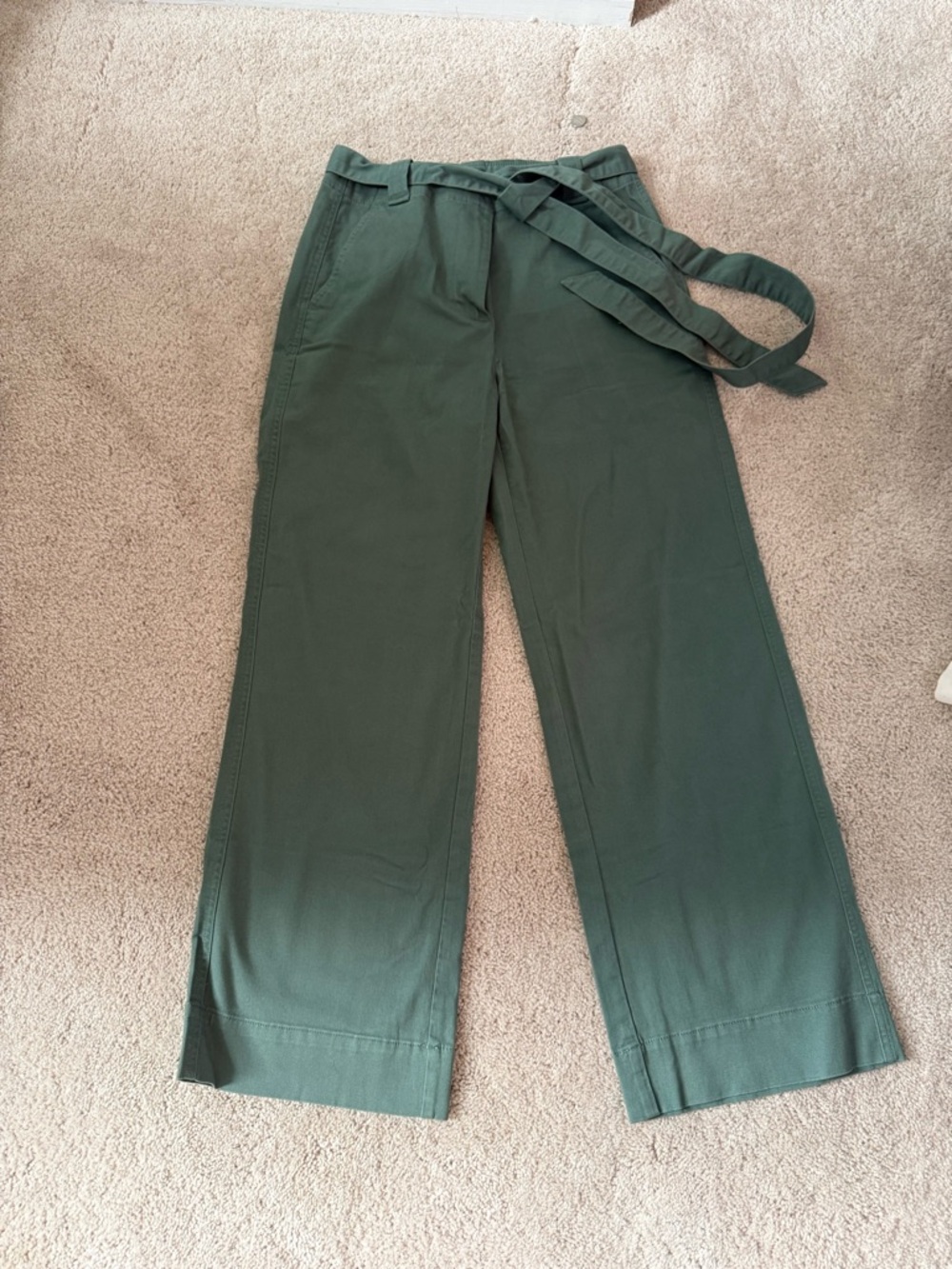 J. Crew Factory Twill Wide-Leg Tie-Twist Chino Pant